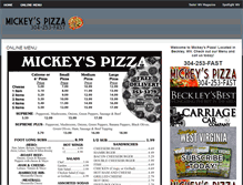 Tablet Screenshot of mickeyspizzabeckley.com